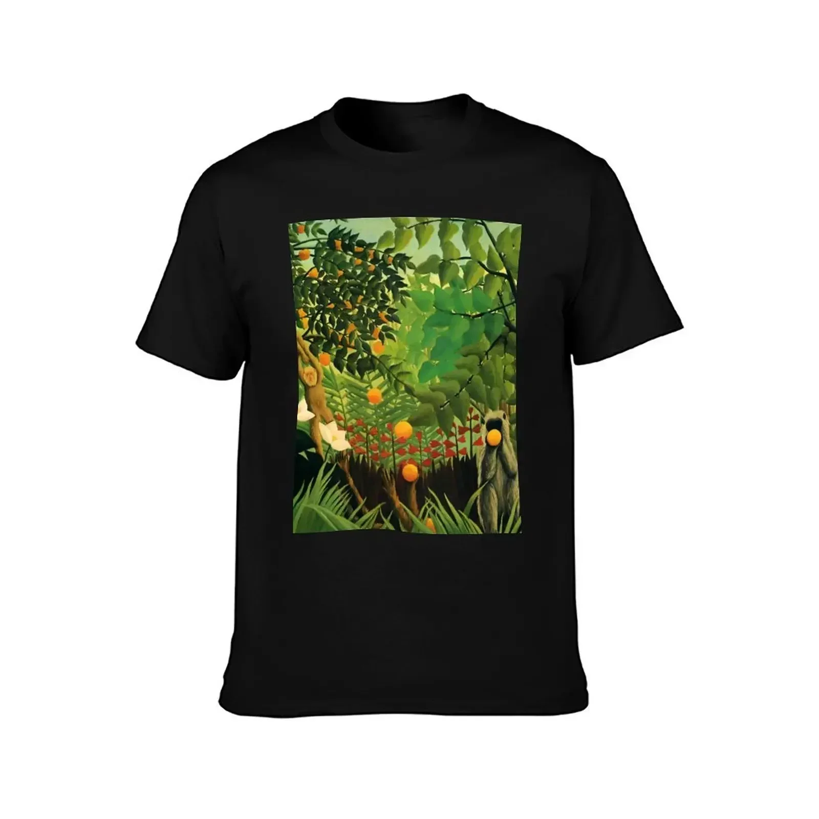 Henri Rousseau Exotic landscape, 1910 T-Shirt Tough Fabric Work Tee