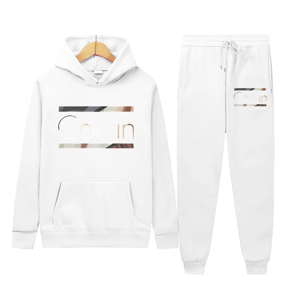 Męskie komplety dresowe na jesień i zimę, bluzy z okrągłym dekoltem i długim rękawem, spodnie sportowe, modne, luźne.