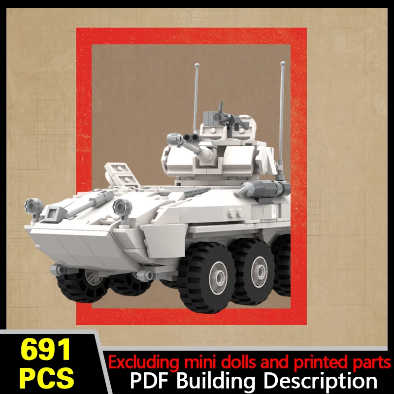 LAV‑25 Infantry Fighting Vehicle Model MOC Building Bricks War Equipment Modular Technology Gifts Holiday Assemble Toys Suit