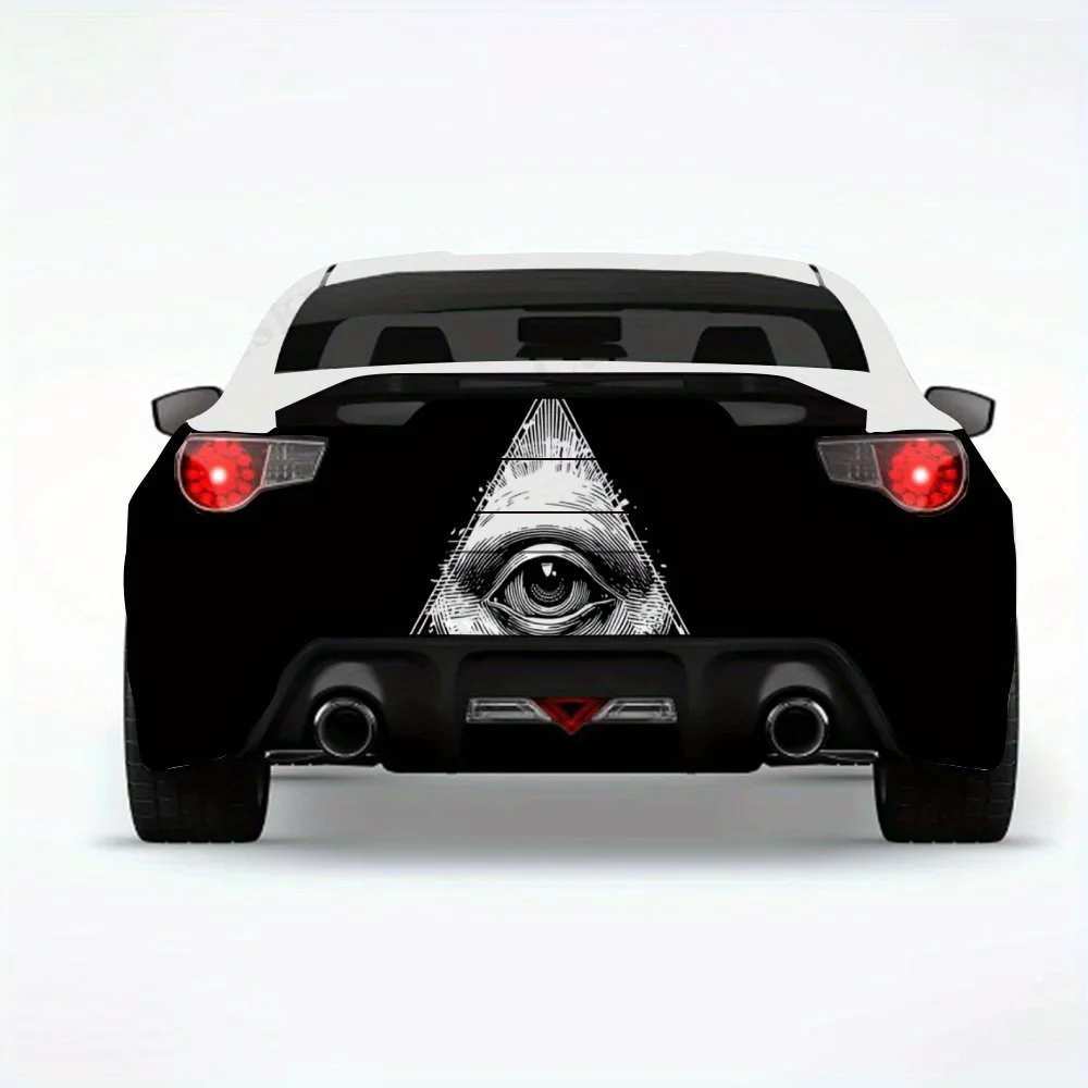 

Mystic Eye с треугольной графикой, виниловая наклейка на заднюю часть автомобиля, водонепроницаемые самоклеящиеся виниловые наклейки для хвоста и бампера автомобиля,