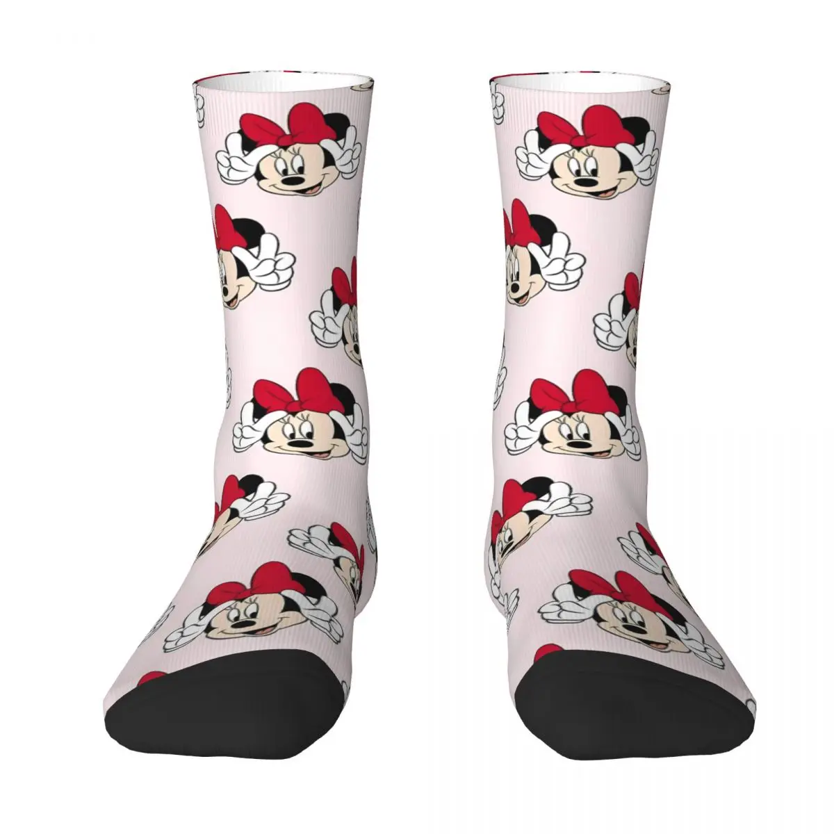 Minnie Mouse Head Stockings Design Fashion Socks Winter Non-Slip Socks Unisex Men Running Sports Quality Socks