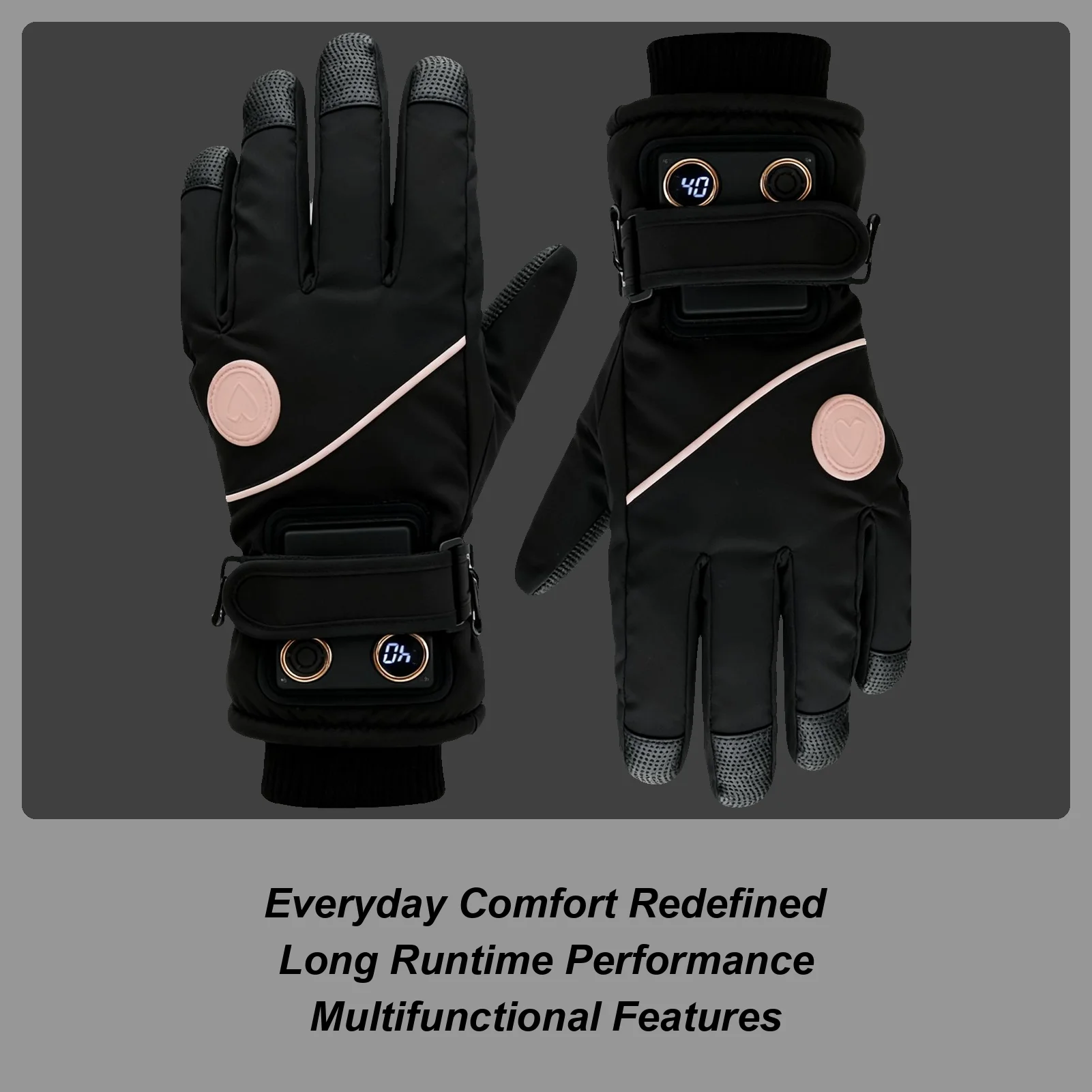 

Heated Gloves For Women 3 Levels Unisex Rechargeable Touchscreen Cycling Supplies Heated Work Gloves For Skiing Cycling