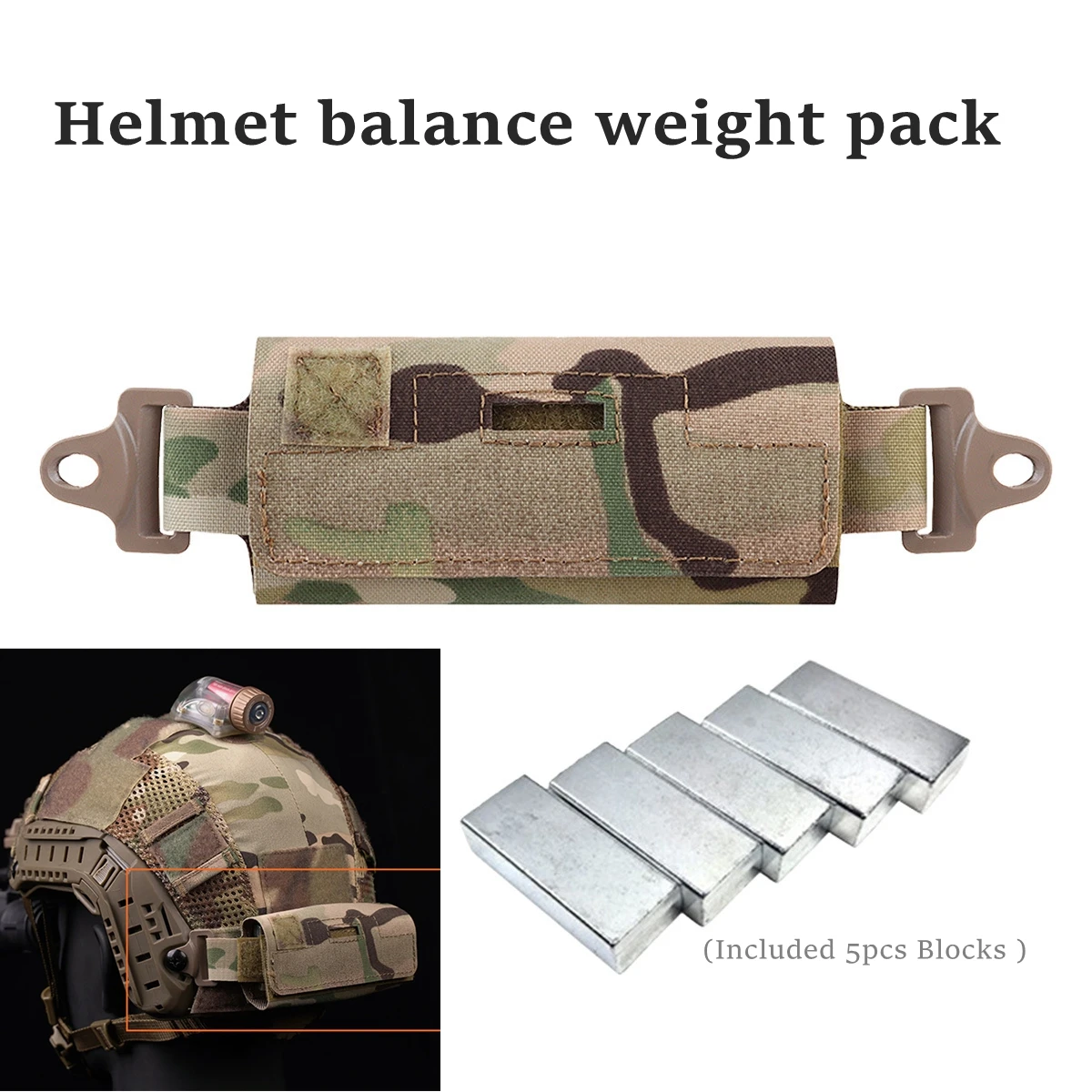 

Helmet Counterbalance Weight Bag Tactical Helmet Counterweight NVG Pouch Compatible with OPS Fast BJ PJ MH Tactical Helmets