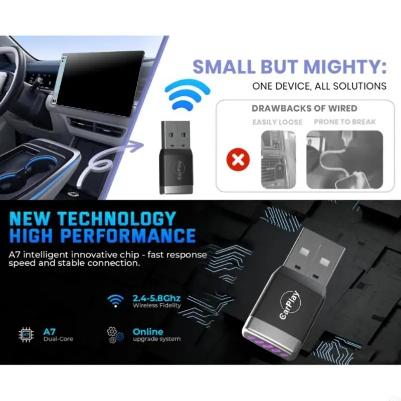 وظيفة محول تشغيل السيارة اللاسلكي العالمي لإسقاط واضح وتوافق أنظمة السيارات مركبات متعددة D7YA #3