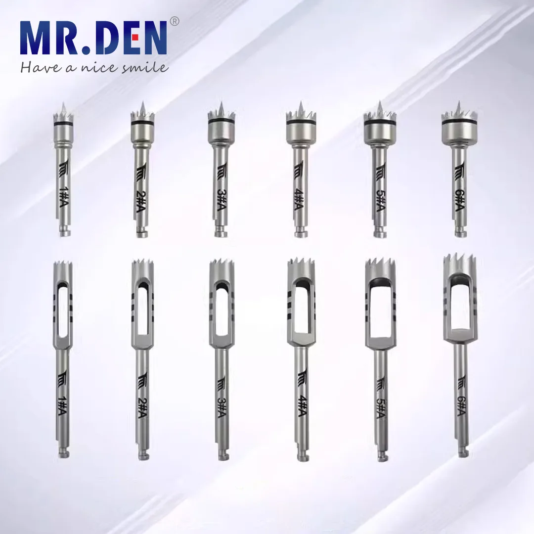 MR DEN Circular Bone Harvest Drill Medical Grade Stainless Steel for GBR Bone Grafting Dental Implant Positioning Tool Set