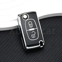 TPU Flip Remote Car Key Case Cover For Peugeot 207 307 308 407 607 807 For Citroen C2 C3 C4 C5 C6 Xsara Berlingo Protector Fob