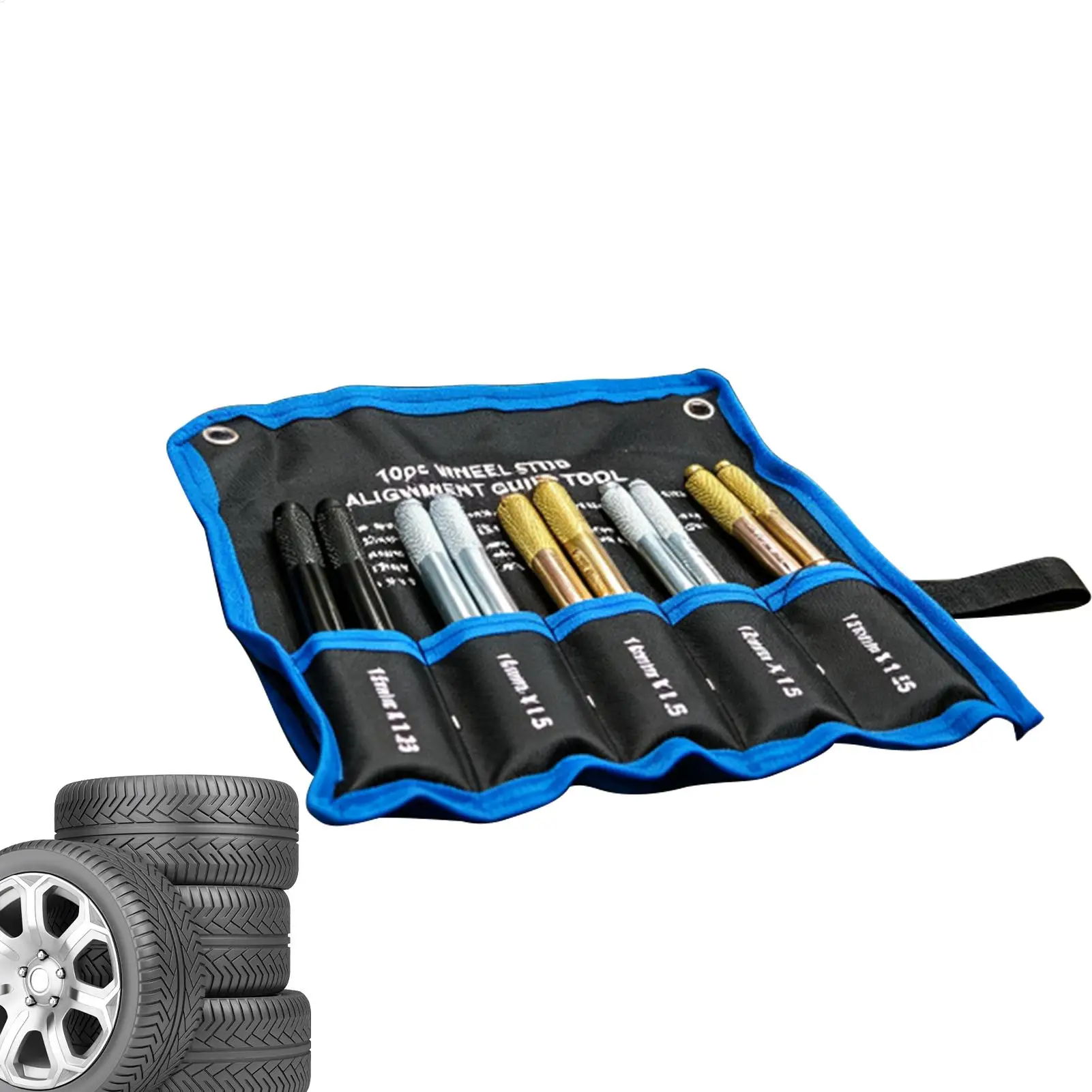 Tire Alignment Pin 10 Pieces Steel Alloy Universal Anti-Slip Precise Automotive Wheel Stud Guide Tool For Garage Workshop Shop