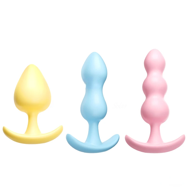 3pc/Set Soft Silicone Anal Plugs Beginner Anal Stimulator Trainer Sex Play Toy for Women Couples G-spot Massage Sex Product