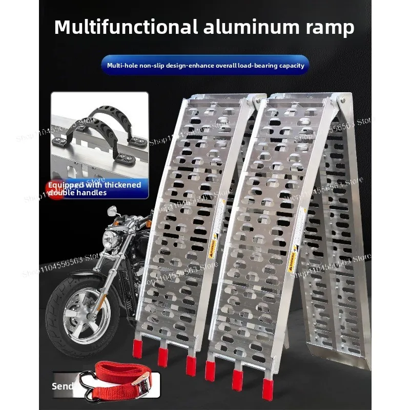 

Motorcycle aluminum alloy ladder ramp folding platform ladder springboard loading and towing truck transportation boardingbridge