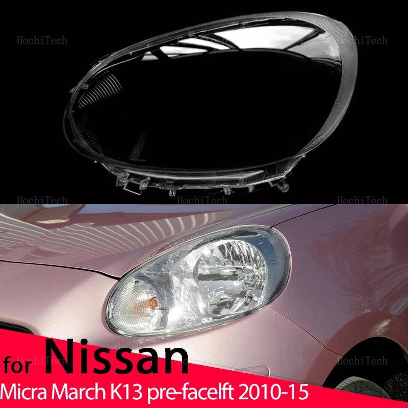 Car Headlight Headlamp Light Lampshade Glass Lens Case Protective Shell Cover For Nissan Micra March K13 Pre-facelft 2010-2015