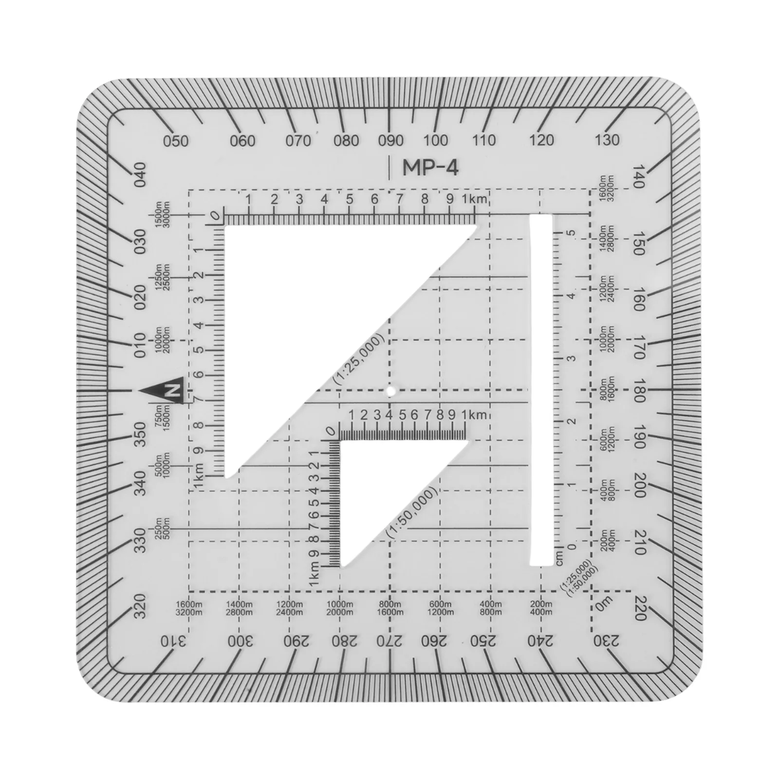 Clear Scale Navigation Instrument Map Measurement Topographic Map Tool Plastic Material Transparent Color Accurate Measurements