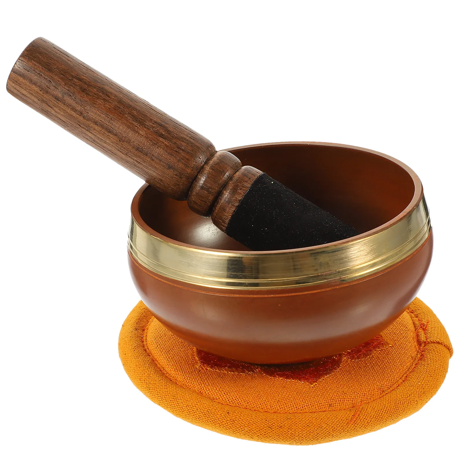 

Набор: Медная тибетская поющая чаша Будды для медитации, йоги, релаксации, осознанности, с молоточком и декоративной подушечкой