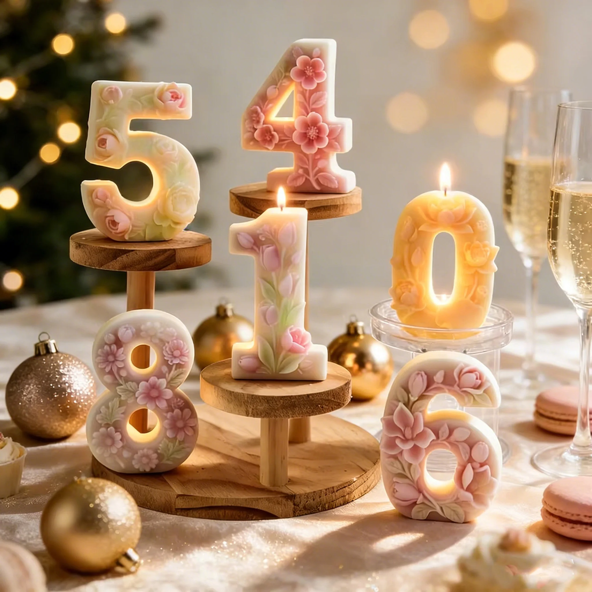 Arabic numerals candle silicone mold DIY birthday candle 0 to 9 numbers Chocolate biscuit baking mold candle making mold