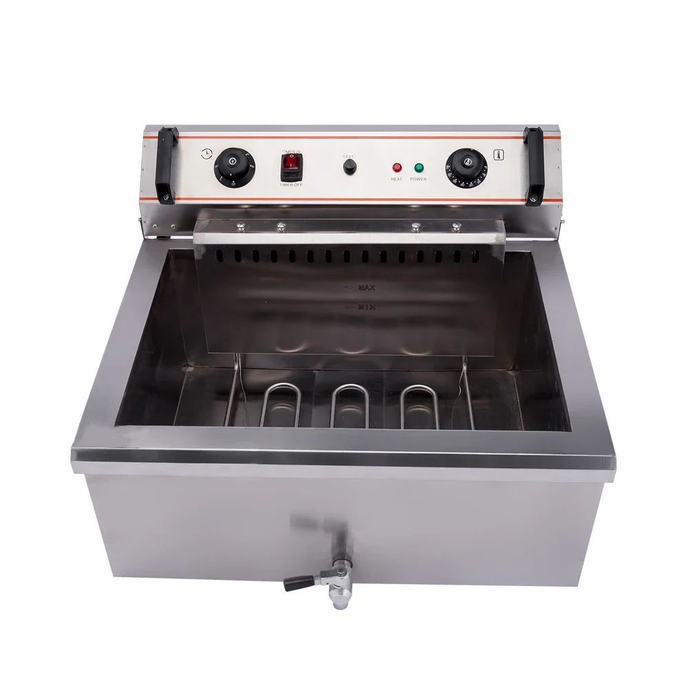 YYHC-30L Large Commercial Stainless Steel Electric Countertop Deep Fryer Single Tank Restaurant Equipment Donut Fryer