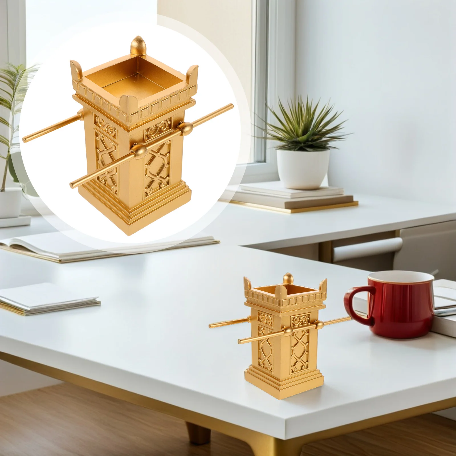 

Resin Golden Altar Religious Festival Table Decor Spiritual Altar Ornament Prayer Memorial Gift Religious Holiday Decoration