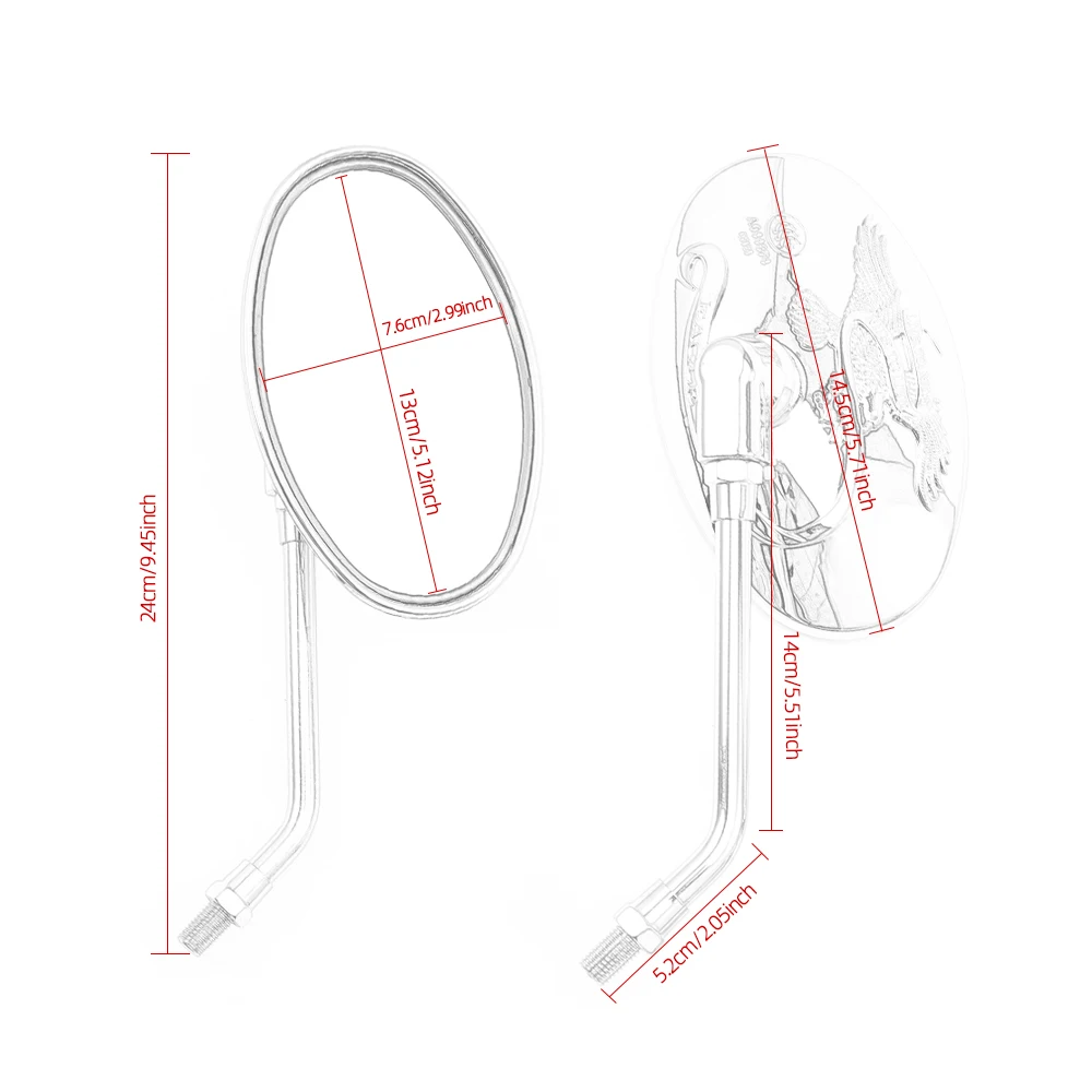 Universal Motorcycle Motorbike Rear View Mirror Electrombile E-Bike For Yamaha xt 600 virago 125 535 1100 vmax 1200