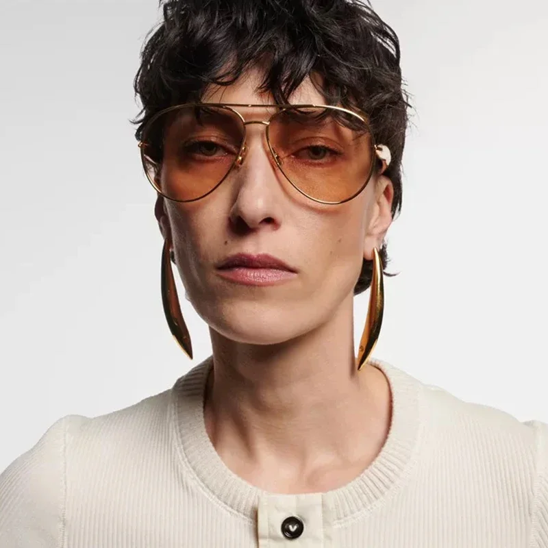 Neue Y2K Vintage Metall-Piloten-Sonnenbrille für Damen und Herren, Punk-Stil, Beliebte Outdoor-Fahrbrille, Luxus-Marken-Designer-Brille, UV400-Schutz – Detail 2