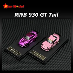 Star In Stock 1:64 RWB 930 GT Wing Pink Chrome Sakura Diecast Diorama Car Model Collection Toys