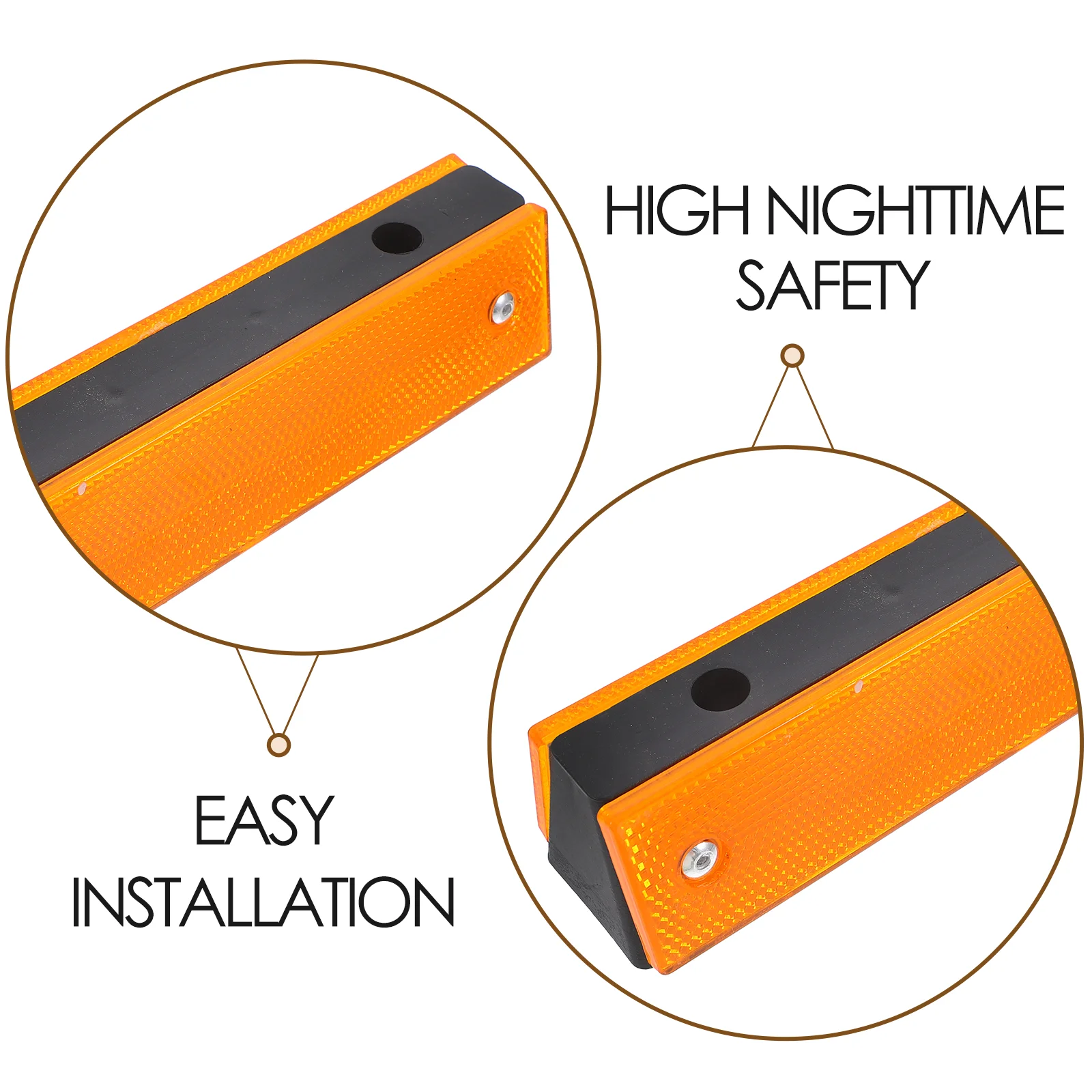 6pcs Double Sided Yellow Reflective Markers for Tunnel Walls High Visibility Traffic Control Signs Plastic Outdoor Use