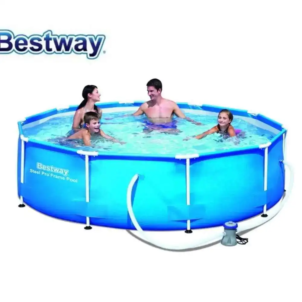 56408 Bestway Steel Pro 305*76cm piscina de marco redondo para familia/diámetro 10' Ht 30 "piscina redonda al aire libre sobre el suelo