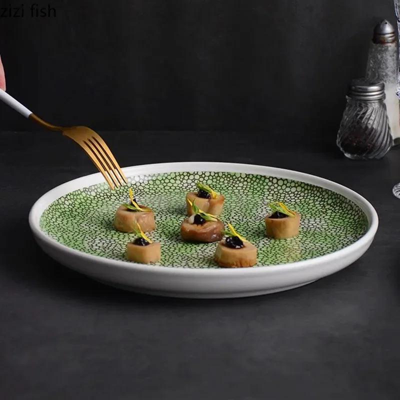 طبق عشاء سيراميك بنمط فقاعي إبداعي ، طبق حلوى ستيم للمطعم ، طبق ساشيمي ، أدوات مائدة المطبخ الجزيئية المتخصصة #2