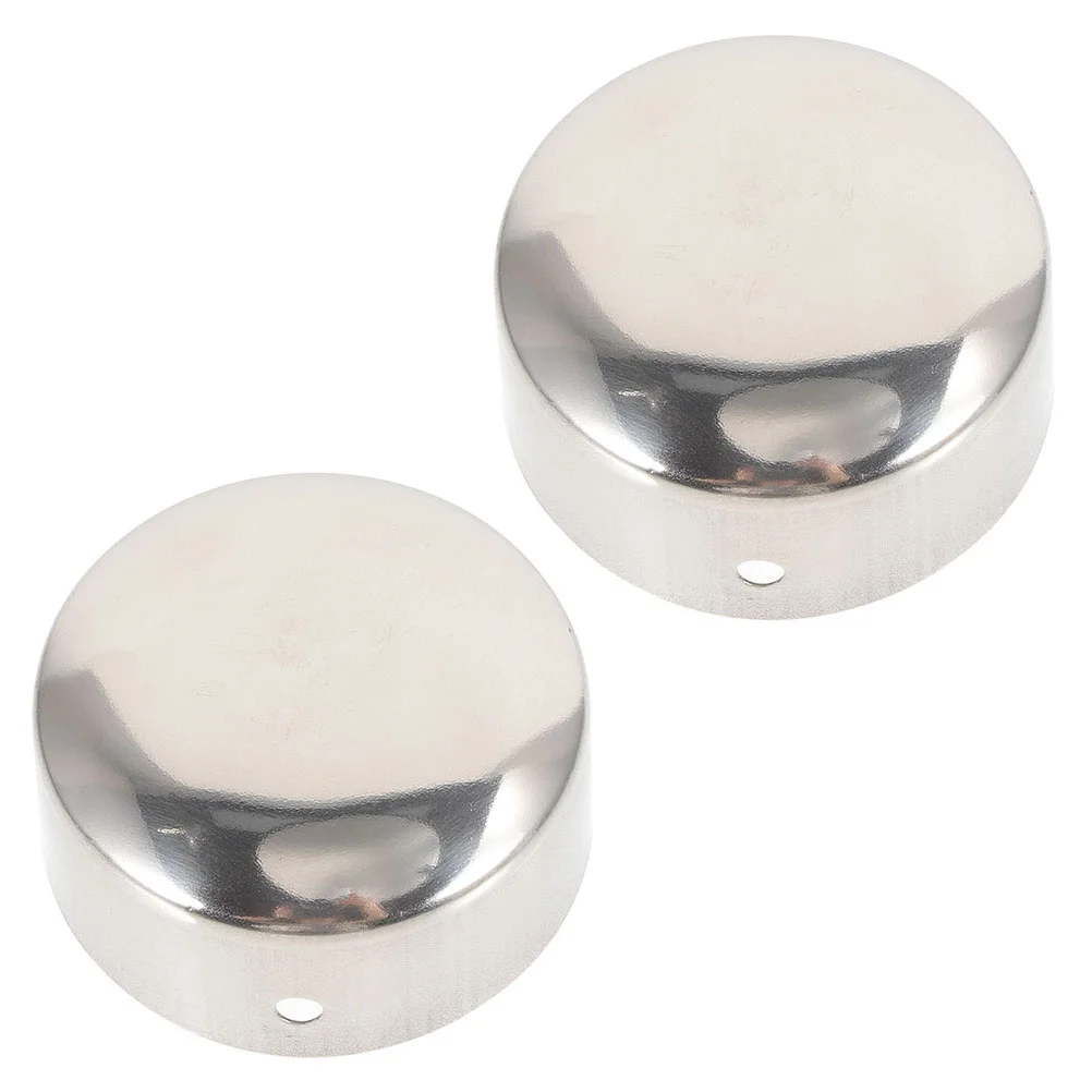 

2 Pcs 38mm PVC Handrail End Caps Smooth Stair Post Accessories Pipe Metal Plugs Round Holes Fittings Tube Protector