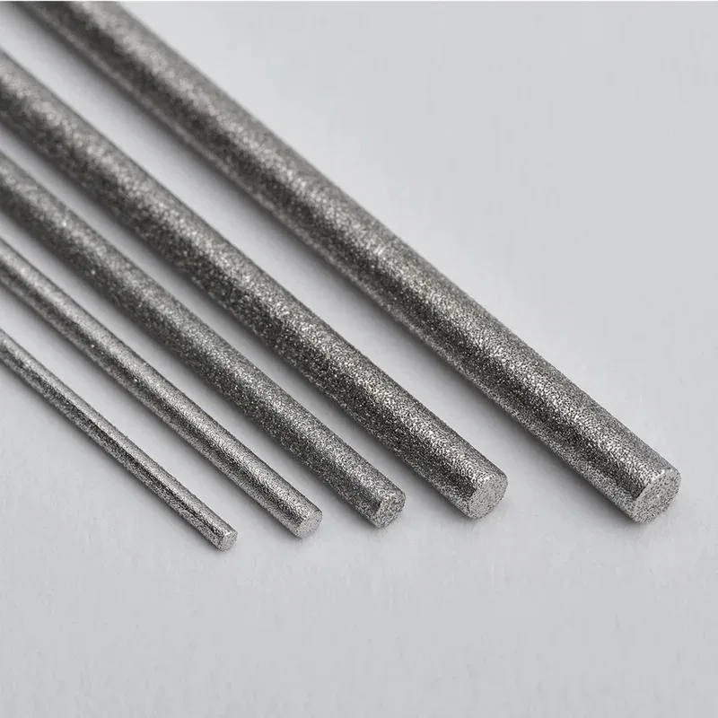 Diamond Cylindrical File 1/1.2/1.5/1.7/2.2/2.8/3.3/4/5/6mm Small Diameter Reaming File Grinding Tool Jade Alloy Assorted File