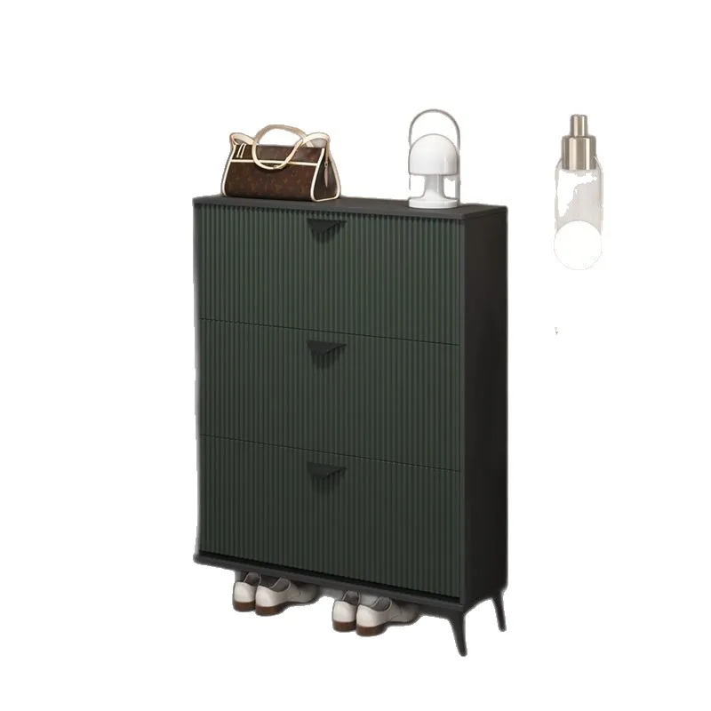 

-For Smart Italian High-End Shoe Cabinet Green Multi-Layer Large Capacity Flip-Bucket Design Living Room Hallway&