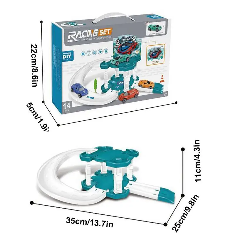 Juego de pista de juguete para niños, juego de pista de carreras, juguetes de Motor fino, juegos de aprendizaje, estacionamiento urbano, juguetes de coche para niños