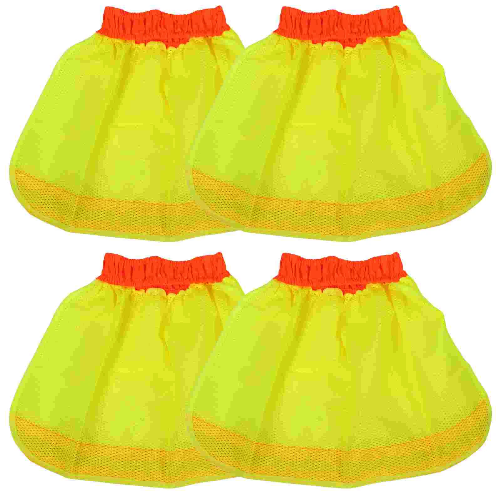 

4 Pcs Reflective Safety Full Brim Mesh Protector Large Diameter Shade High Visibility Neon Foldable Easy