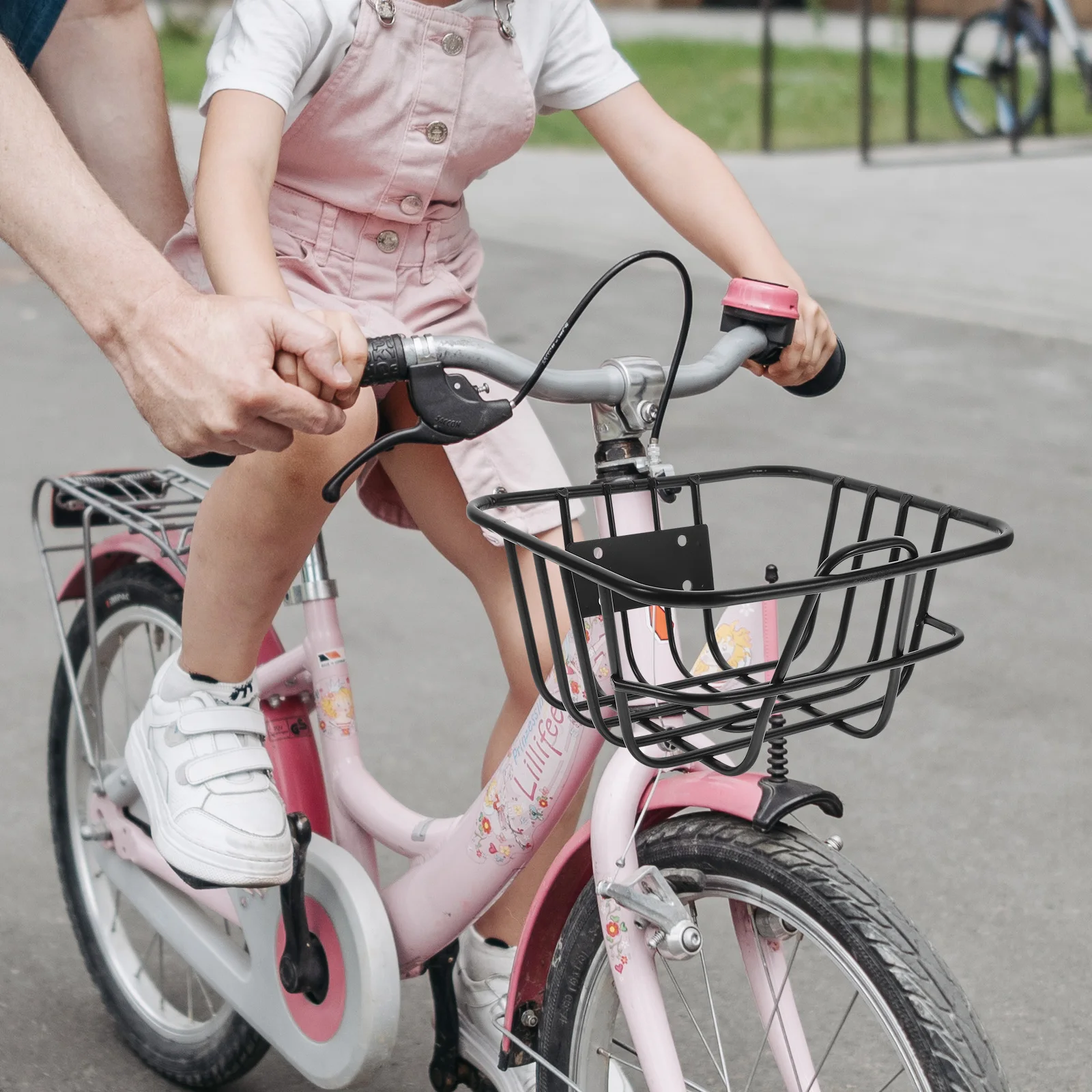 

Large Capacity Bike Basket Black Random Style Durable Iron Waterproof Rainproof Stable Safe Outdoor Children Bikes Books