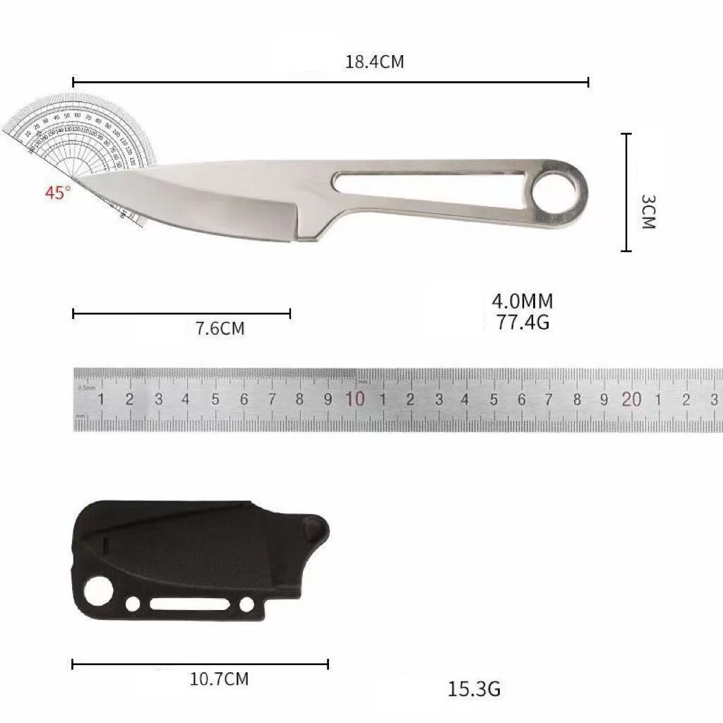 Outdoor pocket knife, compact mini stainless steel knife, high hardness, suitable for camping and hiking, sharp knife