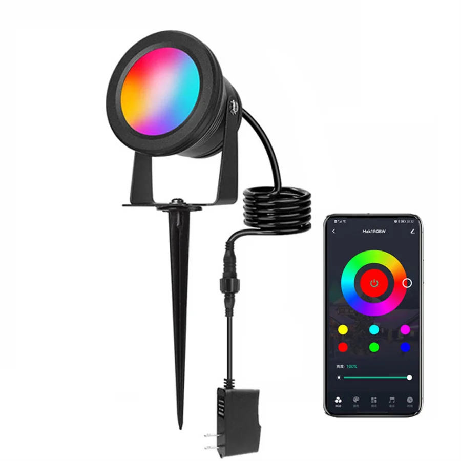 

Smart RGB LED Spotlight Outdoor 10W Backyard Landscape Lawn Lamp Bluetooth APP Control LED Spotlight Waterproof Flood Light