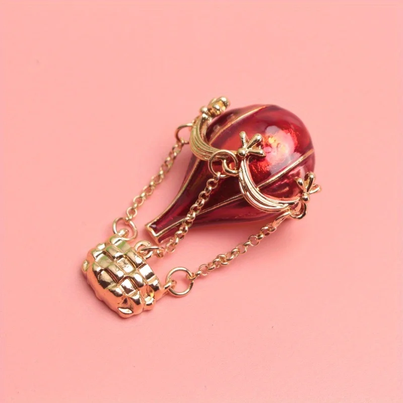 Fashion Ethos Enamel Hot Air Balloon Brooch Rhinestone Fashion Sweater Jewelry Pin Accessories