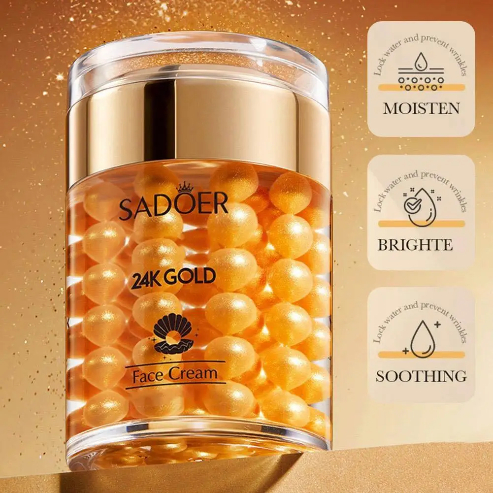 SADOER 24K Golden Pearl Collagen Moisturizing Cream Facial Care Hydrating Skin Rejuvenation Brightening Skin Care Cosmetic