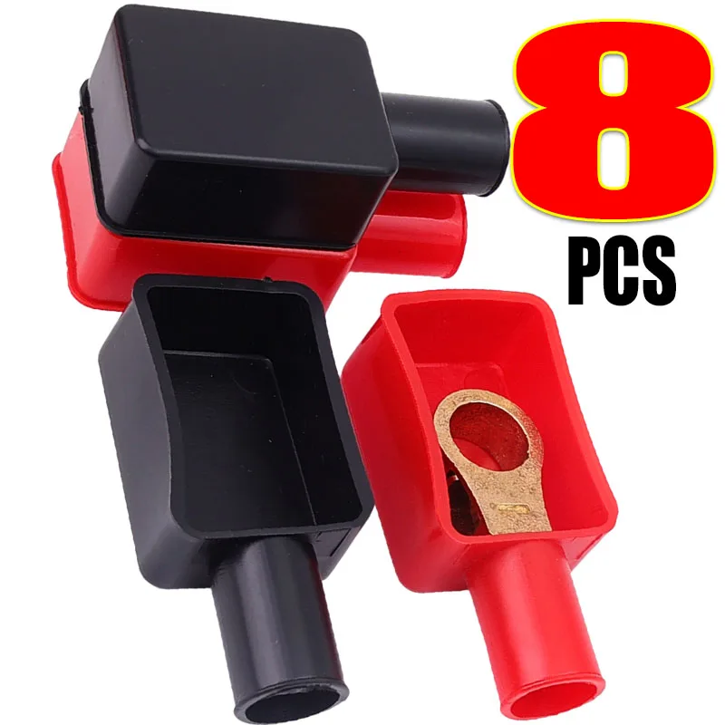

Protective Caps for Car Battery Terminals Soft Flexible Plastic Insulators Protective Set for Positive and Negative Terminals