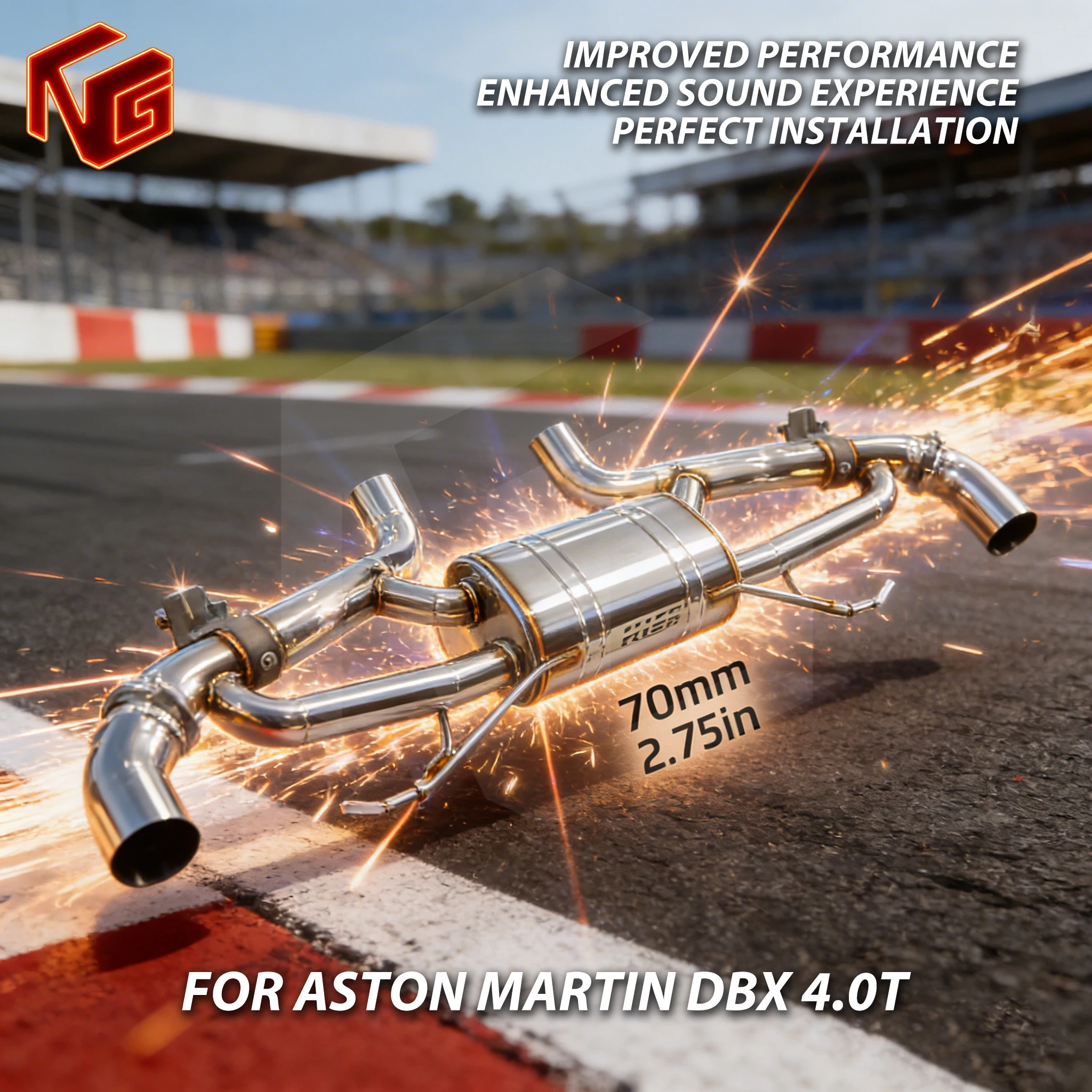 

ING SS304 exhaust catback section car accessories performance improvement for Aston Martin DBX 4.0T