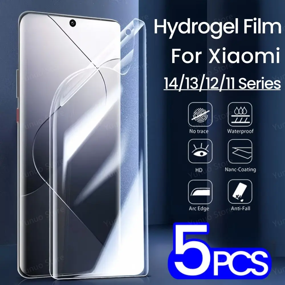 5PCS Hydrogel Film For Xiaomi 14 Ultra 13 13T 12T 11T Pro 12X 12S Ultra Pro 11 12 13 Lite Screen Protector 14Pro Protective Film