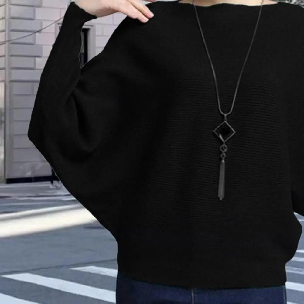 2025 가을 겨울 솔리드 긴팔 니트 스웨터 여성용 핑크 루즈 슬래시 넥 풀오버 여성 캐주얼 오프숄더 니트 점퍼