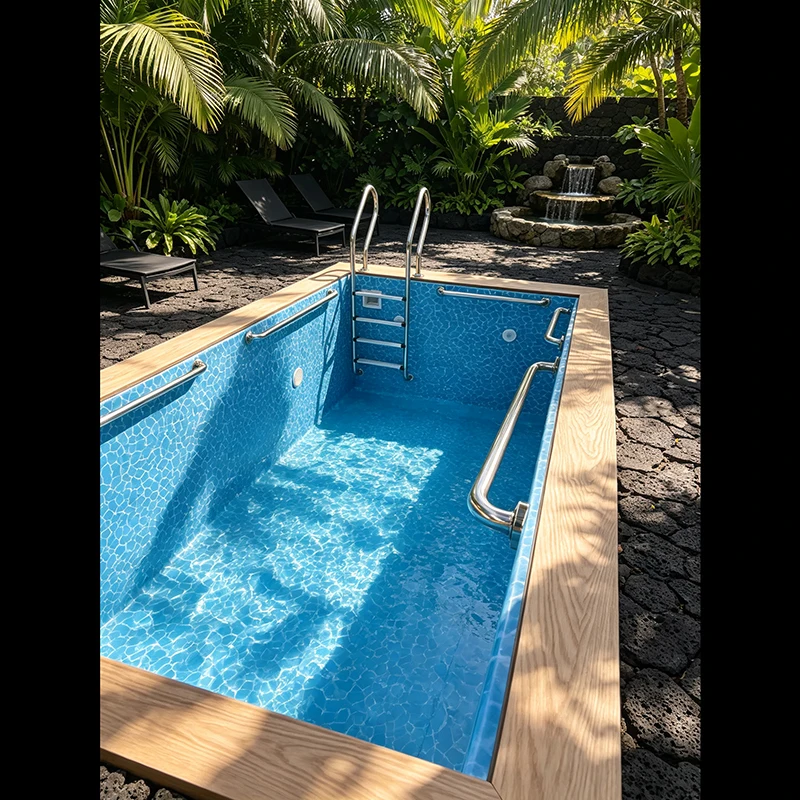 Modular Shipping Container Swimming Pool with Integrated Filtration System Tempered Glass Window for Villa Backyard Resort
