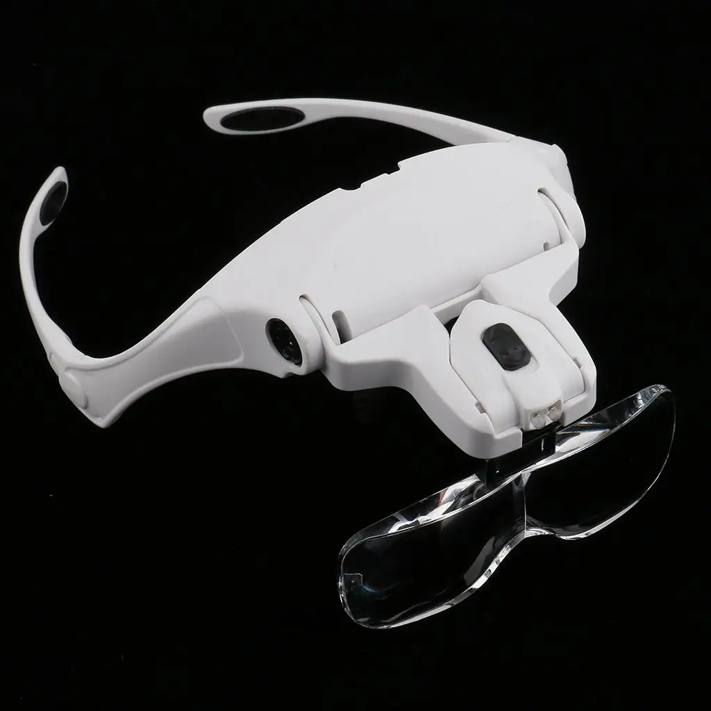 Premium LED Light Magnifying Glasses Hands Free Headset Loupe with 5 Lens for Hobby Jeweler Eyelash Extensions