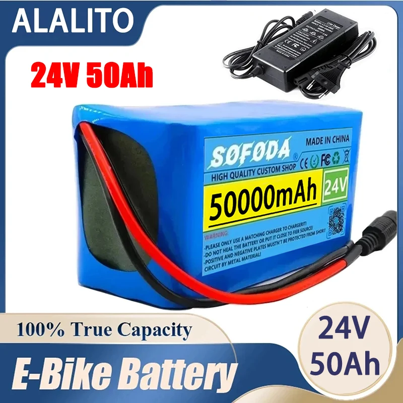 24V 50Ah 7s3p 18650 battery lithium battery 24v 50000mAh Moped electric Lithium ion Battery pack + 2A Charger