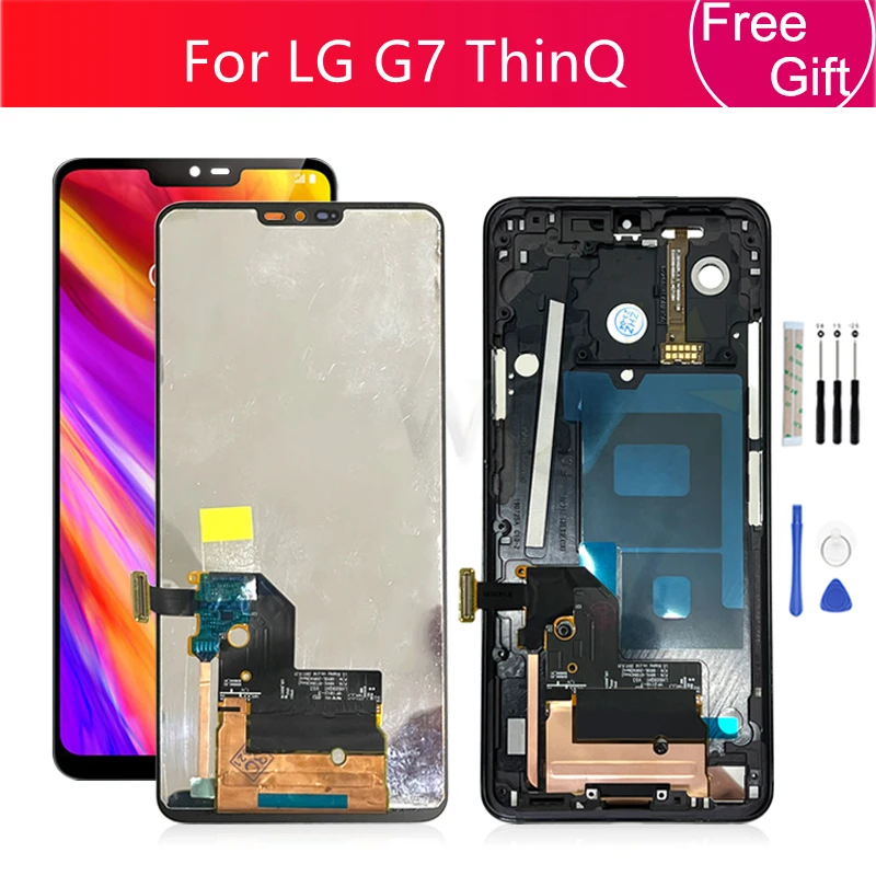 For LG G7 ThinQ LCD G710 Display Touch Screen Digitizer Assembly With Frame For LG G7 Screen Replacement Repair Parts 6.1\