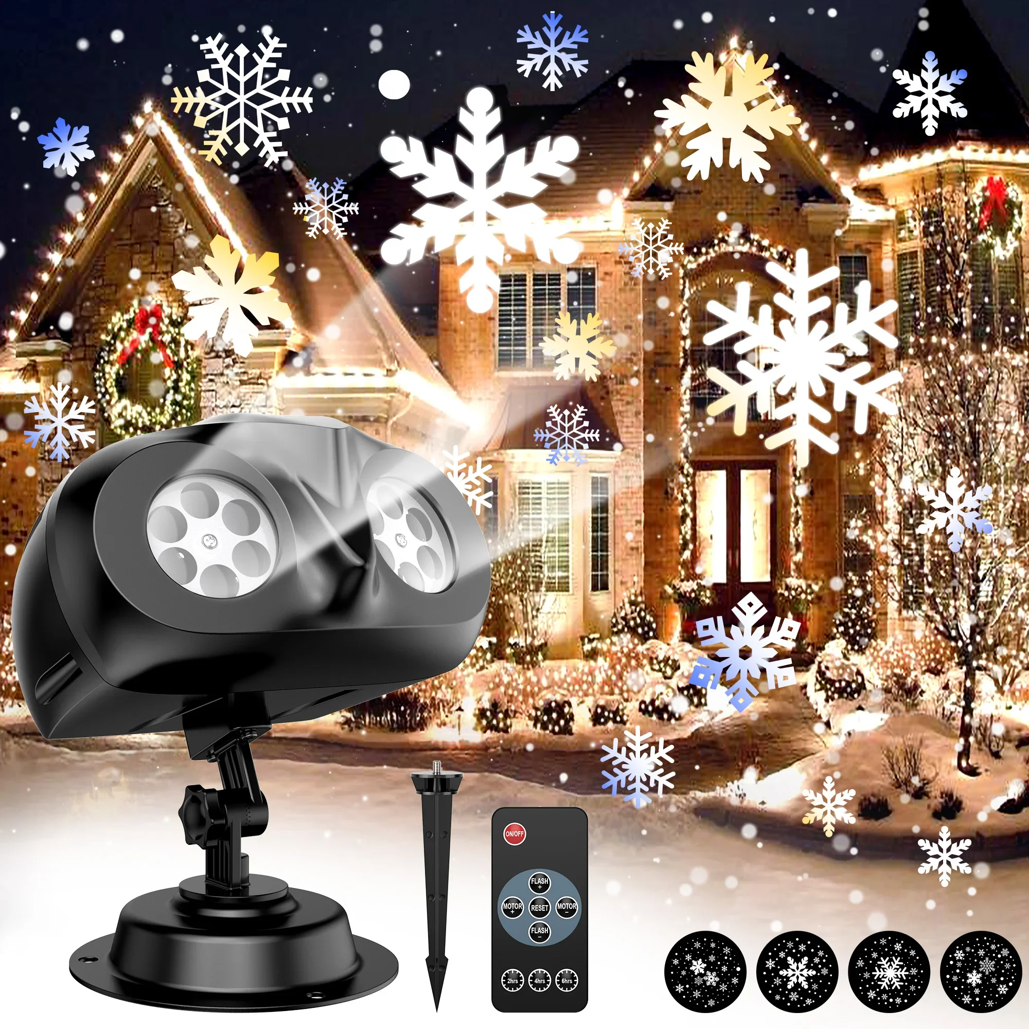 Christmas Snowfall Projector Lights, Highlight Dynamic LED Snow Christmas Snowfall , IP65 Waterproof Snowfall Spotlight Lighting