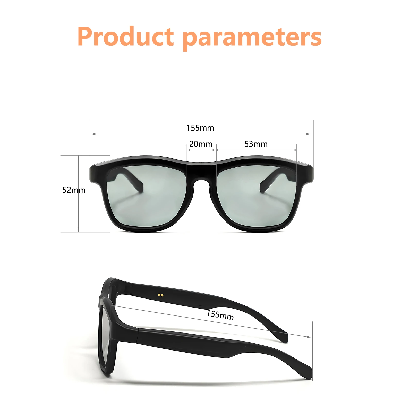 Domars AI Smart Glasses Bluetooth Touch-Dimming Glasses Multifunction  AI Intelligent Translation HD-calling Music Player