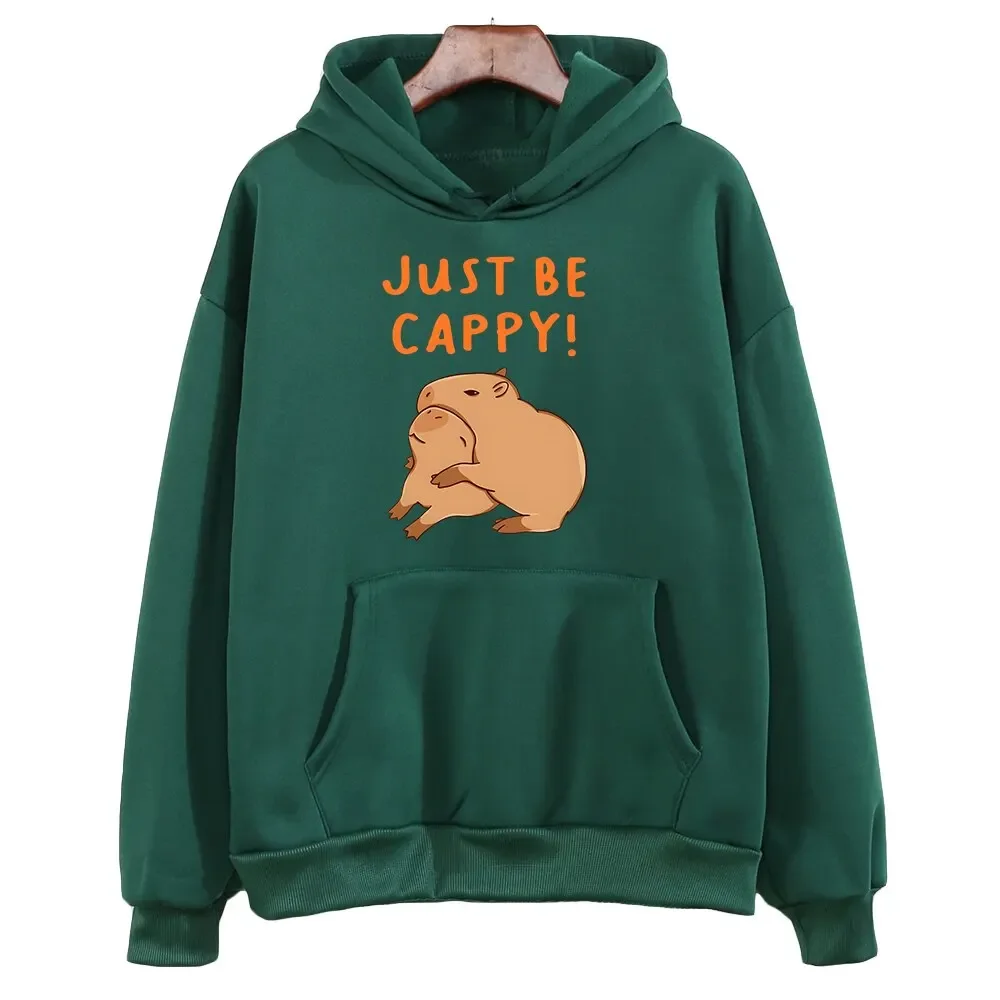 Capybara Just Be Cappy Hoodies Letter Print Sweatshirts baby boys clothes Autumn/Winter kids Clothes girl Cartoon Kawaii Graphic