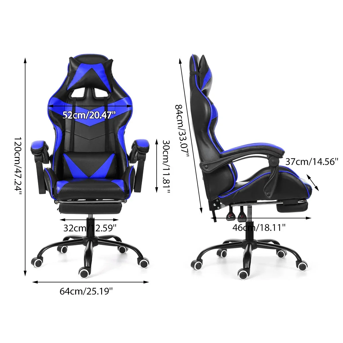 Leather Office Gaming Chair Home Internet Cafe Racing WCG Gaming Ergonomic ComputerSwivel Lifting Lying Gamer