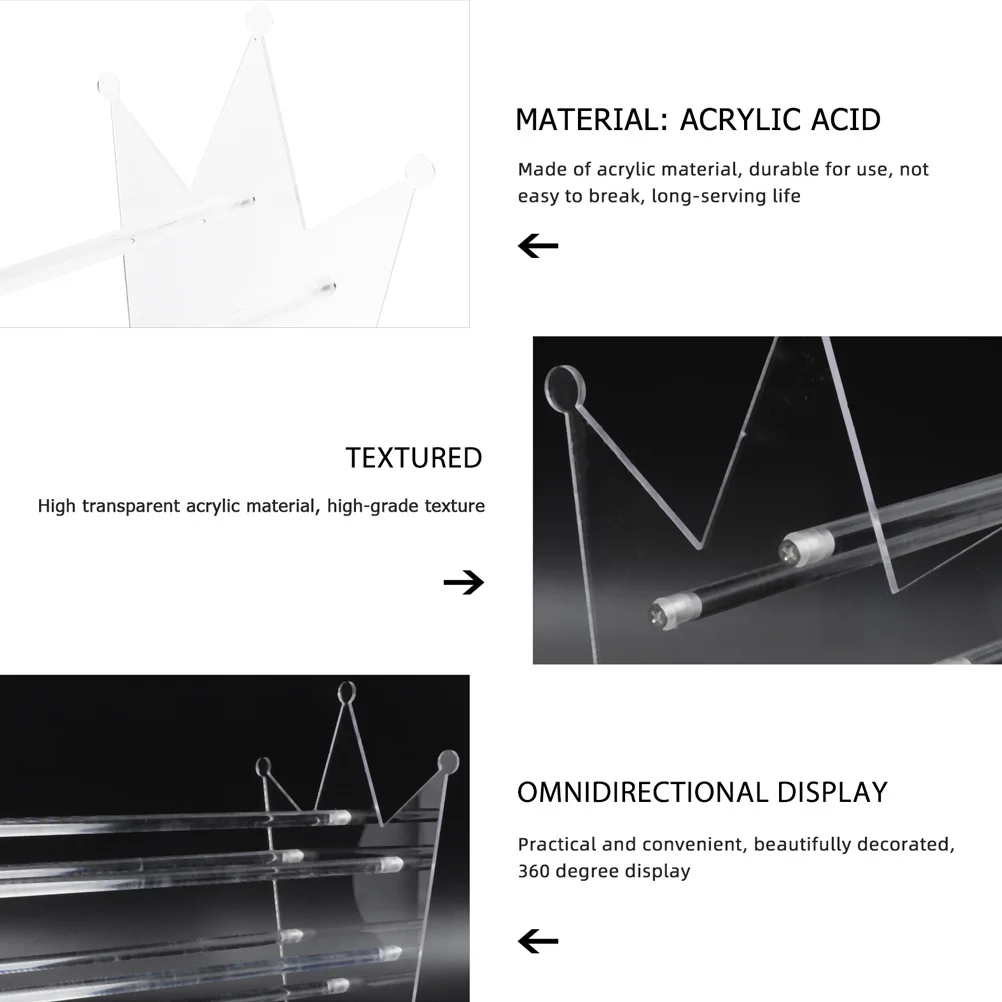 

Headband Holder Organizer Crown Shape Acrylic Stand Protect Hairbands from Scratches and Missing Headband Holder