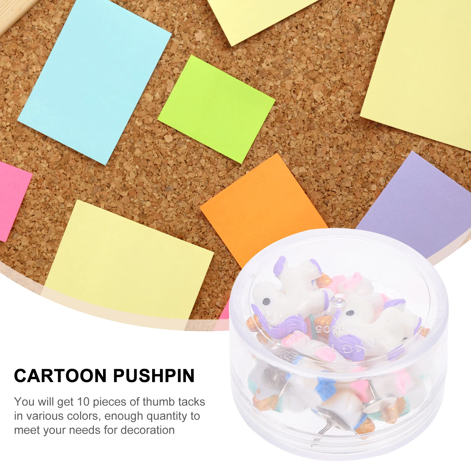 

10pcs Cartoon Pushpins Resin Decorative Thumbtacks For Diy Bulletin Board Calendar Photo Memo Office Room Decoration