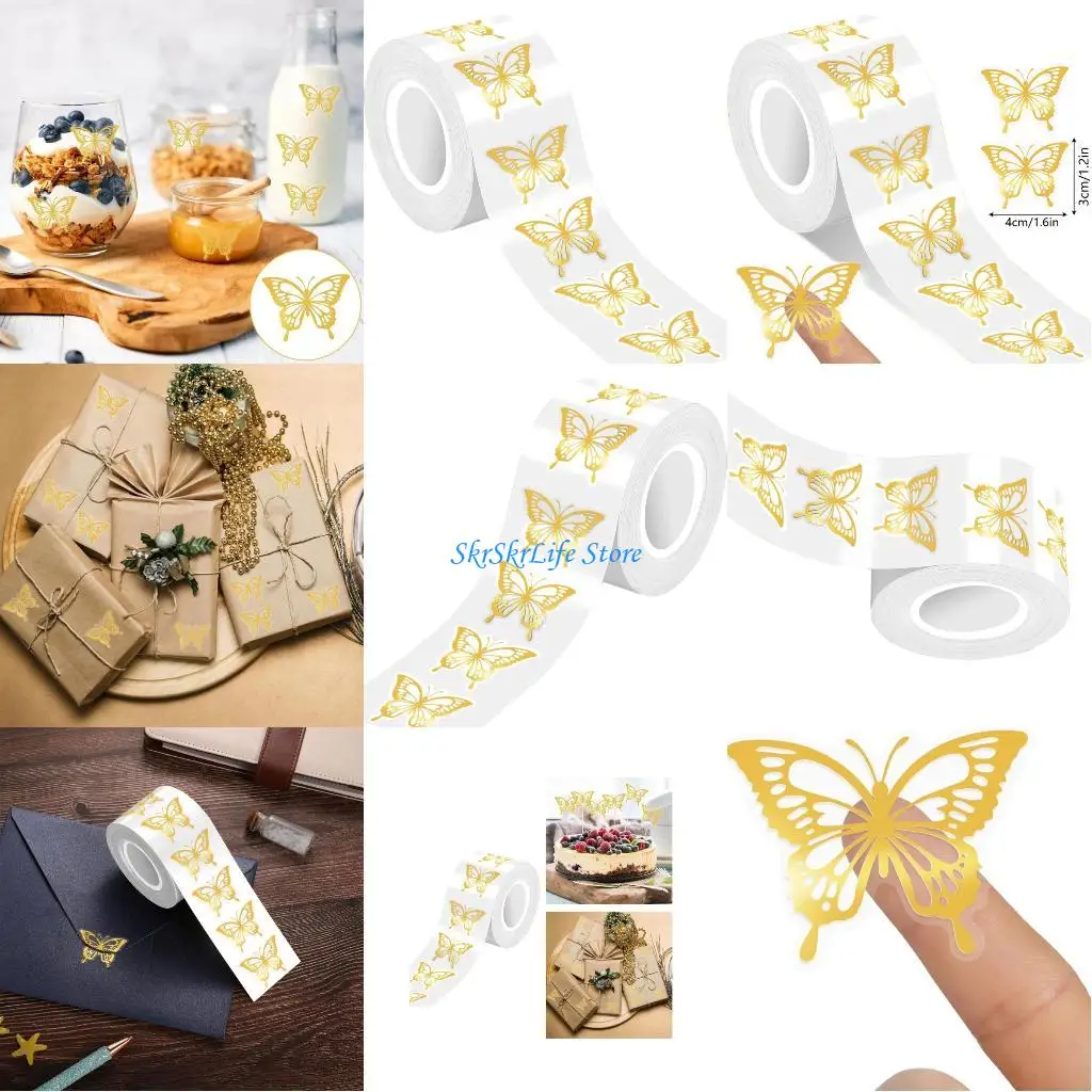 

E65E Colorful Golden Butterfly Sticker PVC Decals Safe and Waterproof For Childrens